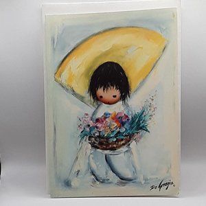 Flower Boy De Grazia Blank Greeting Card Collectible Frameable Southwestern Art